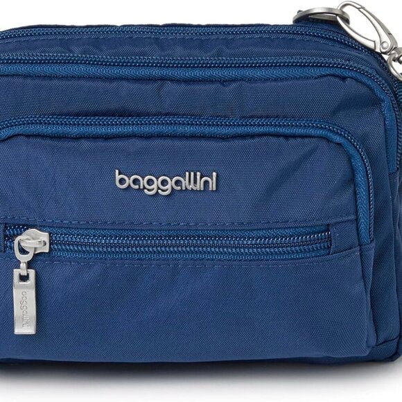 Triple Zip Small Crossbody Bag for Women - 8x6 inch Convertible Fanny Pack Belt - Picture 1 of 6